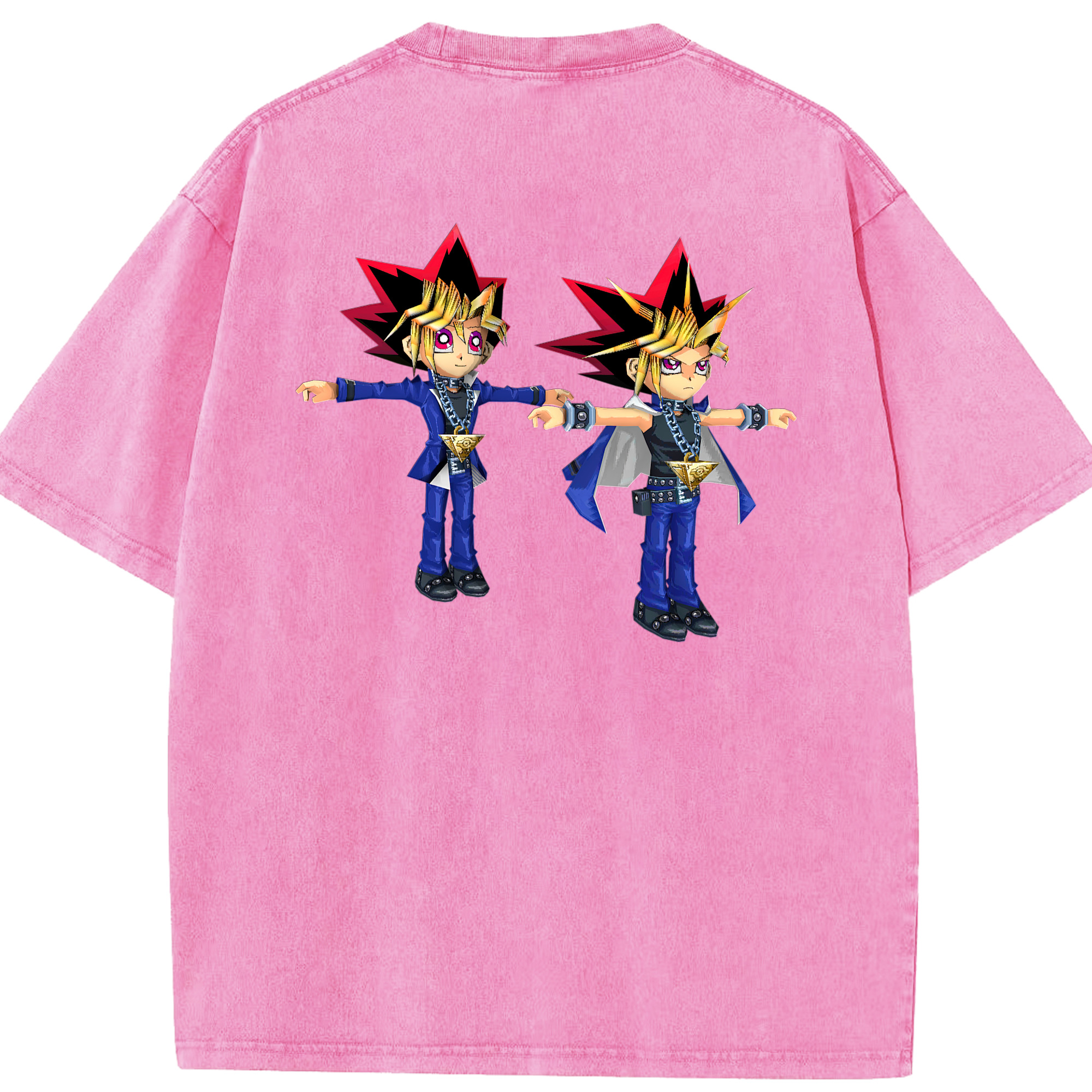 （画像用） 遊☆戯☆王 Yu-Gi-Oh! 綿100% ヴィンテージ風 半袖Tシャツ（背面プリント）